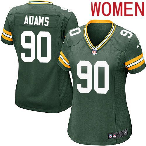 Women Green Bay Packers #90 Montravius Adams Green Nike Game NFL Jersey